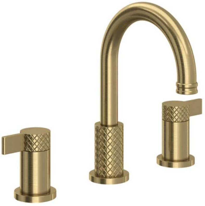 ROHL Tenerife 8 in. Widespread Double Handle Bathroom Faucet in Antique Gold