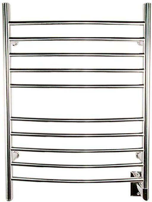 Amba Radiant Curved 10-Bar Hardwired Electric Towel Warmer in Polished Stainless Steel