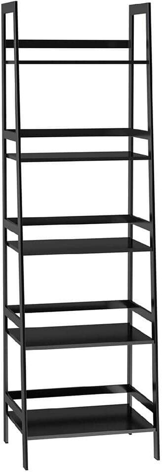 cadeninc 20.47 in. W x 59.06 in. H x 11.87 in. D 5-Tier  Black Bamboo Rectangular Storage Shelf