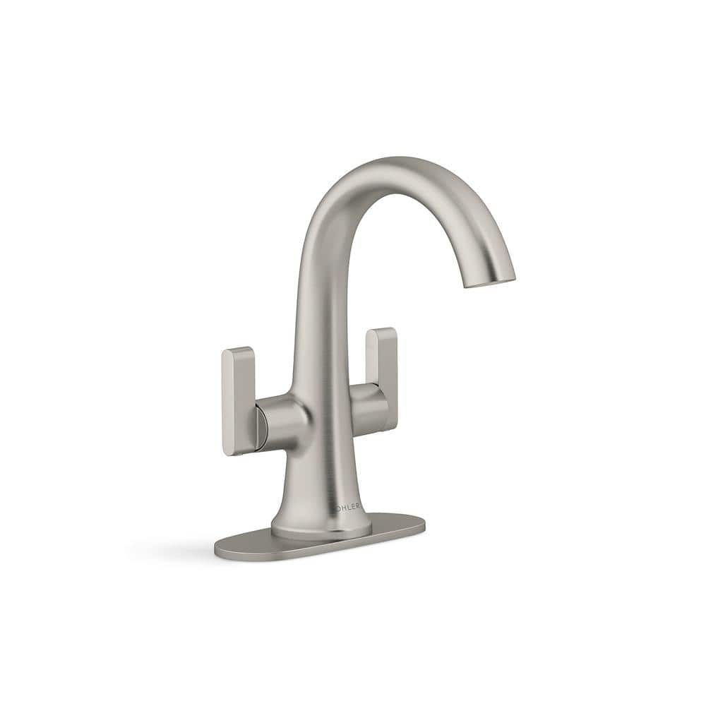 KOHLER Setra Single Hole 2-Handle Monoblock Bathroom Faucet in Vibrant Brushed Nickel