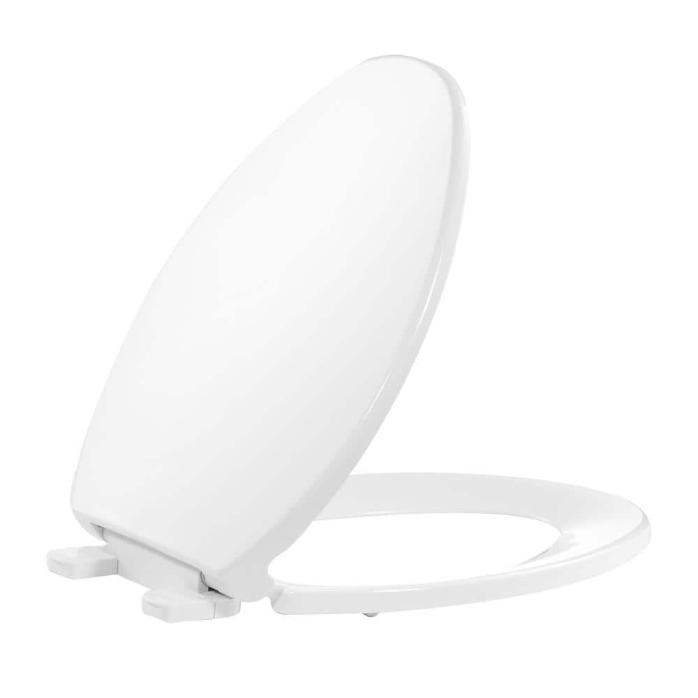 FBJ I1201S Elongated Close Front Toilet Seat Slow Close Tool Free Installation in White