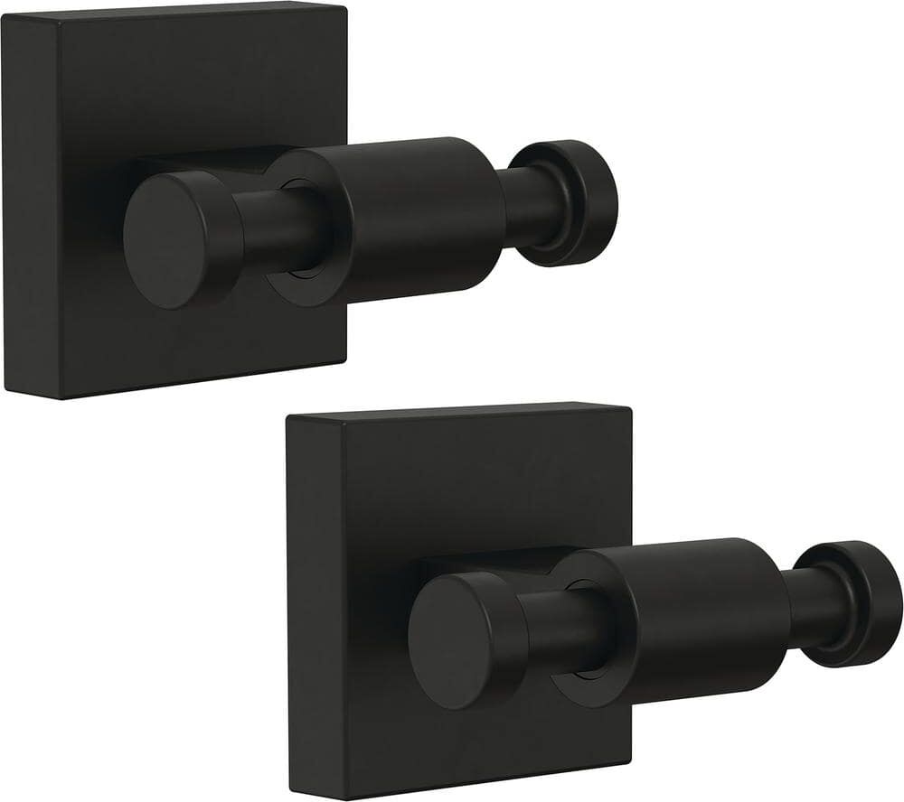 Franklin Brass Maxted Wall Mounted Multi-Purpose Double Towel Hook in Matte Black (2-Pack)