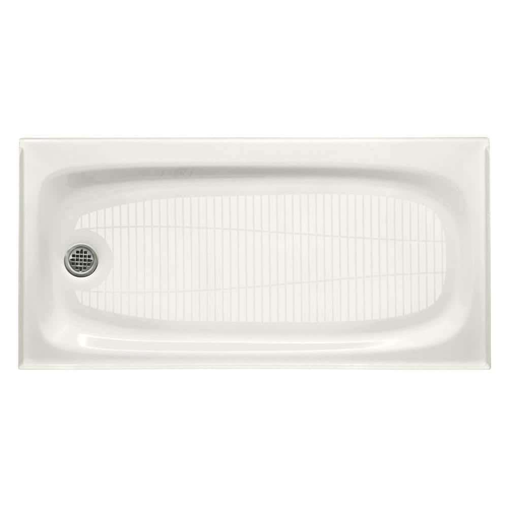 KOHLER Salient 60 in. x 30 in. Cast Iron Single Threshold Shower Base with Left-Hand Drain in White