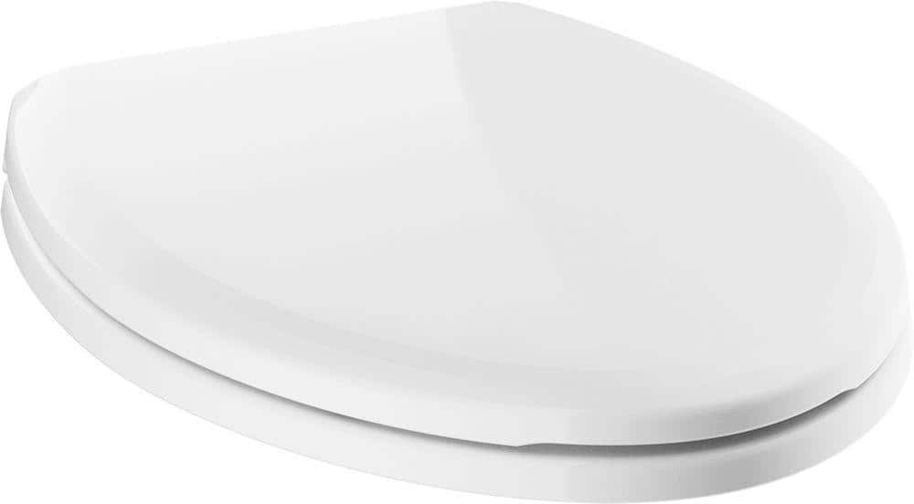 Delta Sanborne Elongated Closed Front Toilet Seat with NoSlip Bumpers in White