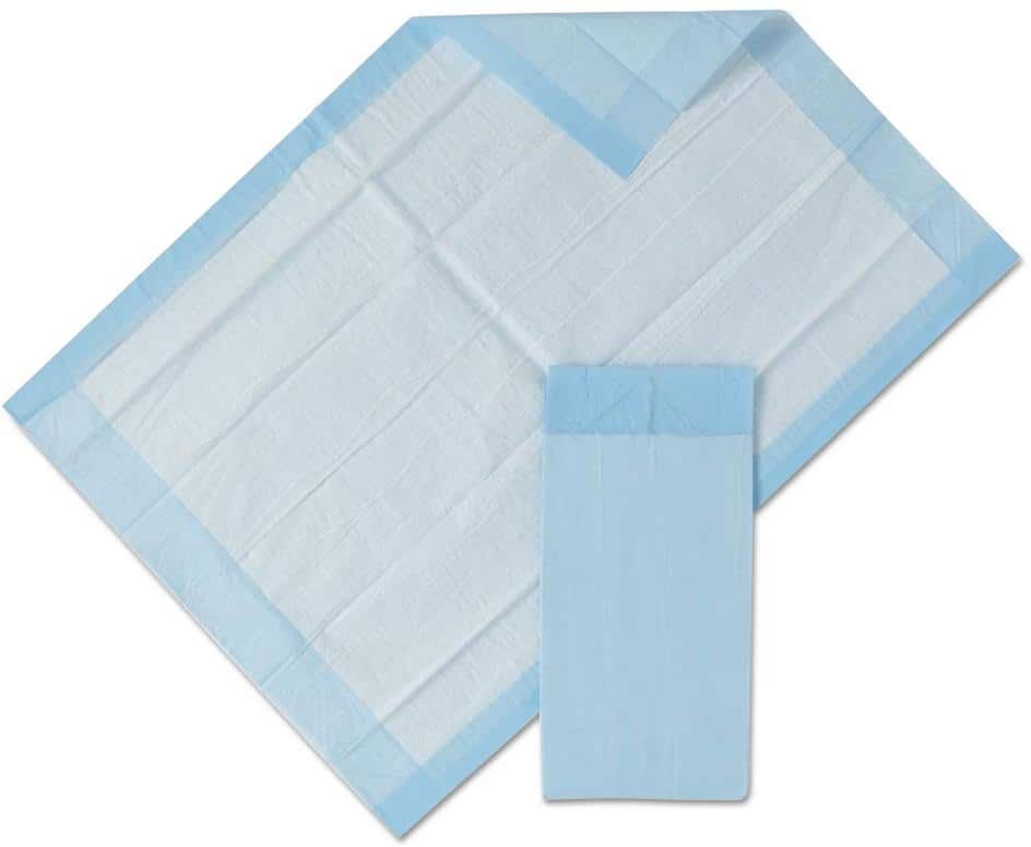 Medline 23 in. x 36 in. Protection Plus Disposable Patient Care Underpads in Blue (25-Bag, 6-Bag/Carton)