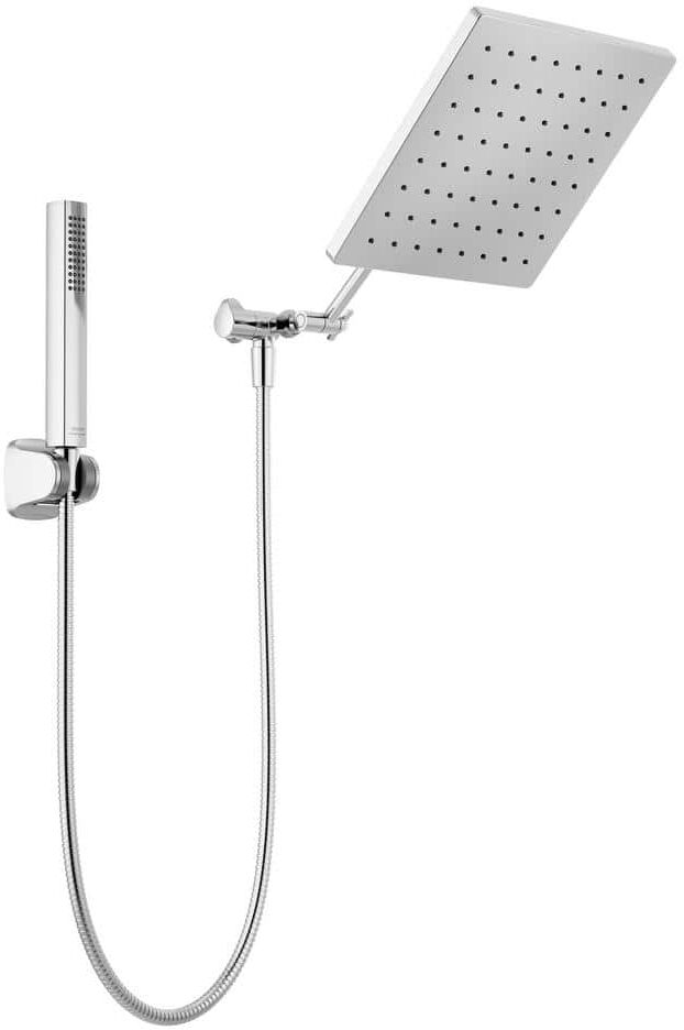 Delta Raincan 1-Spray Dual Wall Mount Fixed and Handheld Shower Head 1.75 GPM in Chrome