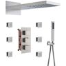 Mondawe Anniston Multiple 8-Spray Patterns Dual 22 in. Wall Mount Rain Dual Shower Heads 2.5 GPM w/6-Jet Valve in Brushed Nickel