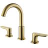 Tomfaucet 8 in. W spread Deck Mount 2-Handle Bathroom Faucet in Brushed Gold