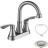 4 in. Centerset Double Handle Bathroom Faucet Combo Kit in Brushed Nickel