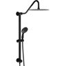 UPIKER 5-Spray Patterns 10 in. Round Shower Faucet with 26.3 in. Slide Bar 1.8 GPM Wall Mount Shower Head in Matte Black