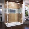 DreamLine Flex 50 in. - 54 in. W x 72 in. H Semi-Frameless Pivot Shower Enclosure in Chrome