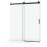 JimsMaison 60 in. W x 76 in. H Single Sliding Frameless Shower Door in Matte Black