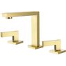 Tomfaucet 8 in. W spread Deck Mount 2-Handle Bathroom Faucet in Brushed Gold