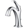 KRAUS Arlo Chrome Single Handle Basin Bathroom Faucet with Lift Rod Drain and Deck Plate