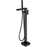 UKISHIRO 2-Handle Claw Foot Waterfall Freestanding Tub Faucet with Handheld Shower in Matte Black