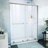 DreamLine Harmony 60 in. W x 76 in. H Sliding Semi Frameless Shower Door in Brushed Nickel with Clear Glass