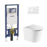 Geberit 2-Piece 0.8/1.6 GPF Dual Flush Vista Elongated Toilet in White with 2 x 4 Concealed Tank and Plate, Seat Included