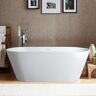 Vanity Art Alsace 59 in. Solid Surface Resin Stone Flatbottom Freestanding Bathtub in Glossy White