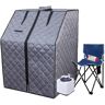 1-Person Gray Portable Steam Sauna Personal Sauna With folding chair