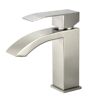 GIVING TREE Single Handle Single Hole Waterfall Lavatory Spot Resistant Bathroom Sink Faucet in Brushed Nickel