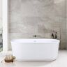 DreamLine Encore 60-1/4 in. x 32-1/4 in. Freestanding Acrylic Soaking Bathtub with Center Drain in Polished Nickel