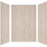 Transolid Expressions 48 in. x 48 in. x 72 in. 3-Piece Easy Up Adhesive Alcove Shower Wall Surround in Bleached Oak