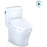 TOTO Aquia IV Cube 2-Piece 0.9/1.28GPF Dual Flush Elongated Comfort Height Toilet in Cotton White S550E Washlet Seat Included