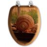 Shells on the Shelf Elongated Closed Front Toilet Seat in Oak Brown