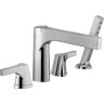 Delta Zura 2-Handle Deck-Mount Roman Tub Faucet Trim Kit with Hand Shower in Chrome (Valve Not Included)