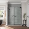 Home Decorators Collection Dylan 60 in. W x 75.98 in. H Sliding Frameless Shower Door in Matte Black Finish with Clear Glass