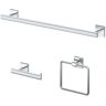 Gatco Form 3-Pieces Bath Hardware Set with 18 in. Towel Bar, Toilet Paper Holder and Towel Ring in Chrome