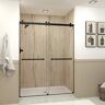 Transolid Brooklyn 60 in. W x 80 in. H Sliding Frameless Shower Door in Matte Black with Clear Glass