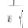 UPIKER 360°Adjustable Dual Shower Head with 10 in. Ceiling Mount Square Shower Head in Chrome