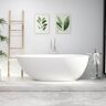 GIVING TREE 67 in. Solid Surface Stone Resin Egg Shape Flatbottom Bathtub in Matte White