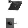 Delta Zura 1-Handle Shower Faucet Trim Kit with H2Okinetic Spray in Matte Black (Valve Not Included)