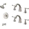 American Standard Chatfield Single-Handle 3-Spray Tub and Shower Faucet and Two 8 in. Widespread Bathroom Faucet Set in Brushed Nickel