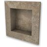 FlexStone 17 in. x 17 in. Square Recessed Shampoo Caddy in Mocha Travertine