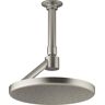 KOHLER Statement 1-Spray Patterns with 2.5 GPM 8.875 in. Ceiling Mount Fixed Shower Head in Vibrant Brushed Nickel