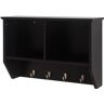 Sunjoy Alameda 6.89 in. W Hanging Wall Shelf with Hooks in Black