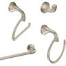 MOEN Eva 4-Piece Bath Hardware Set with 18 in. Towel Bar, Paper Holder, Towel Ring, and Robe Hook in Brushed Nickel