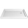 DreamLine SlimLine 48 in.x 34 in. Double Threshold Shower Pan Base in White with Right Hand Drain