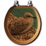 Song of the Seabird Round Closed Front Toilet Seat in Oak Brown