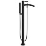Wyndham Collection Taron Single-Handle Freestanding Tub Faucet with Hand Shower in Matte Black