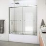 DreamLine Harmony 60 in. W x 58 in. H Sliding Semi Frameless Tub Door in Chrome with Clear Glass