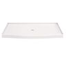 Delta Classic 500 Curve 60 in. L x 32 in. W Alcove Shower Pan Base with Center Drain in High Gloss White