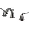 Kingston Yosemite 8 in. Widespread 2-Handle Bathroom Faucets with Plastic Pop-Up in Brushed Nickel