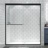 Xspracer Victoria 60 in. W x 70 in. H Sliding Framed Shower Door in Black Finish with Clear Glass