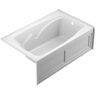 JACUZZI CETRA 60 in. x 36 in. Acrylic Right Drain Rectangular Alcove Soaking Bathtub in White