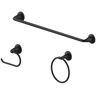 Glacier Bay Constructor 3-Piece Bath Hardware Set with 24 in. Towel Bar, Towel Ring, and TP Holder in Matte Black