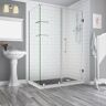 Aston Bromley GS 54.25 to 55.25 x 36.375 x 72 Frameless Corner Hinged Shower Enclosure with Glass Shelves in Stainless Steel